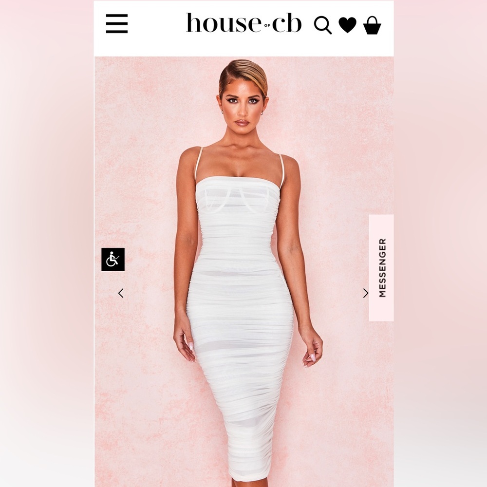 House of CB White Midi Dress